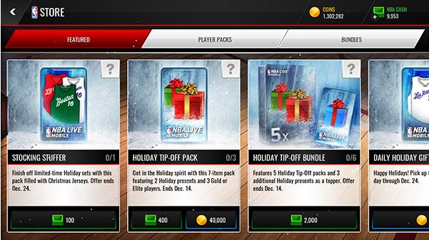 nba live mobile packs