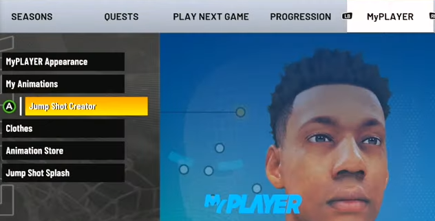 2k22 jump shot creator